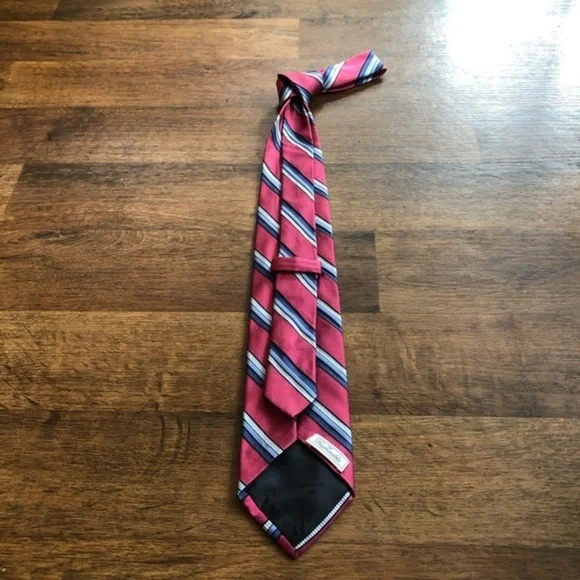 Faconnable Striped Pink & Blue Tie